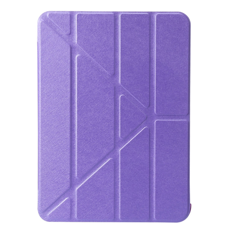 For iPad 2025 / 2022 Silk Texture Horizontal Deformation Flip Tablet Leather Case with Holder(Purple) - iPad 2025 / 2022 Cases by buy2fix | Online Shopping UK | buy2fix