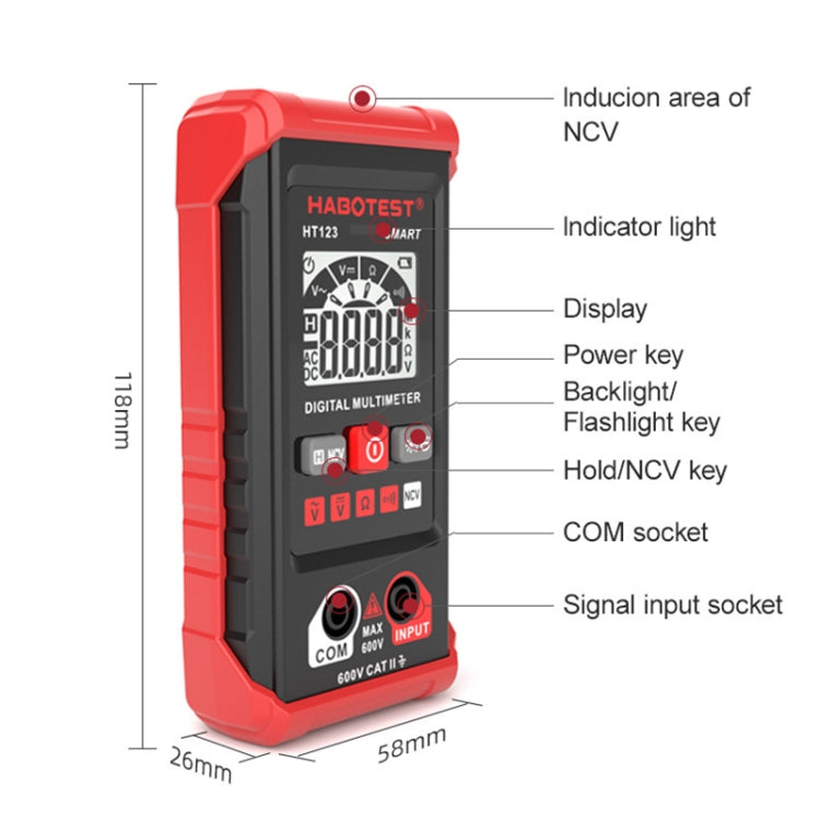 HABOTEST HT123 Mini High-precision Digital Multimeter - Digital Multimeter by HABOTEST | Online Shopping UK | buy2fix