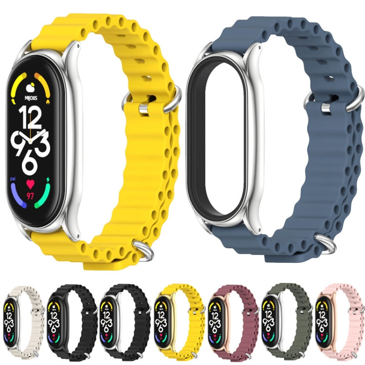 For Xiaomi Mi Band 7 / 7 NFC MIJOBS PLUS Marine Silicone Breathable Watch Band(Yellow Gold) - Watch Bands by MIJOBS | Online Shopping UK | buy2fix