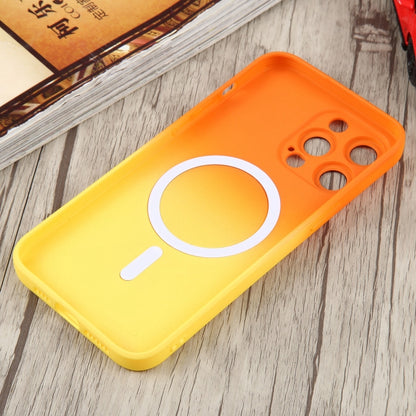 For iPhone 14 Liquid TPU Silicone Gradient MagSafe Phone Case(Orange Yellow) - iPhone 14 Cases by buy2fix | Online Shopping UK | buy2fix