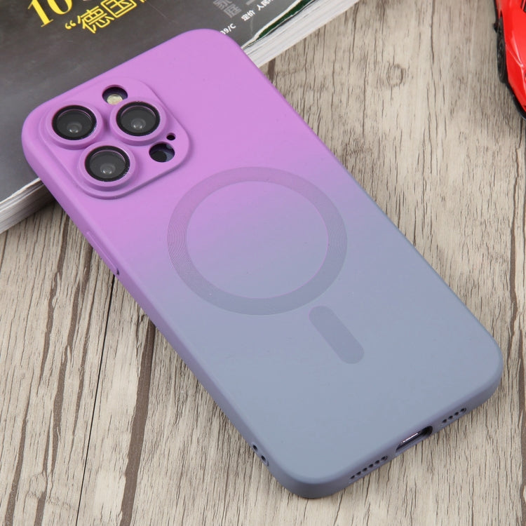 For iPhone 14 Pro Liquid TPU Silicone Gradient MagSafe Phone Case(Purple) - iPhone 14 Pro Cases by buy2fix | Online Shopping UK | buy2fix