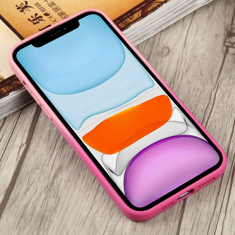 For iPhone 11 Liquid TPU Silicone Gradient MagSafe Phone Case(Pink Red) - iPhone 11 Cases by buy2fix | Online Shopping UK | buy2fix