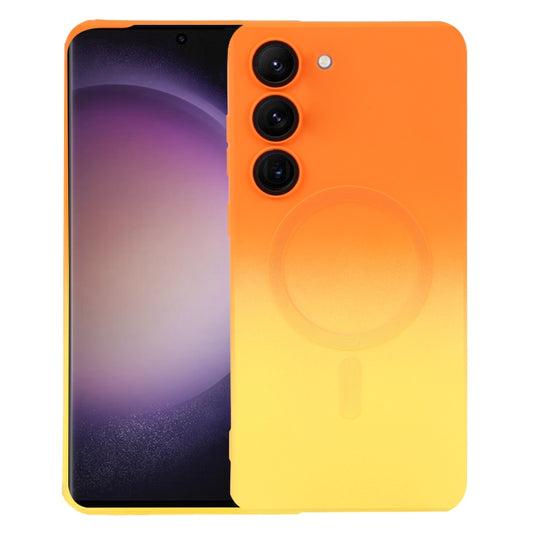 For Samsung Galaxy S22+ 5G Liquid TPU Silicone Gradient MagSafe Phone Case(Orange Yellow) - Galaxy S22+ 5G Cases by buy2fix | Online Shopping UK | buy2fix