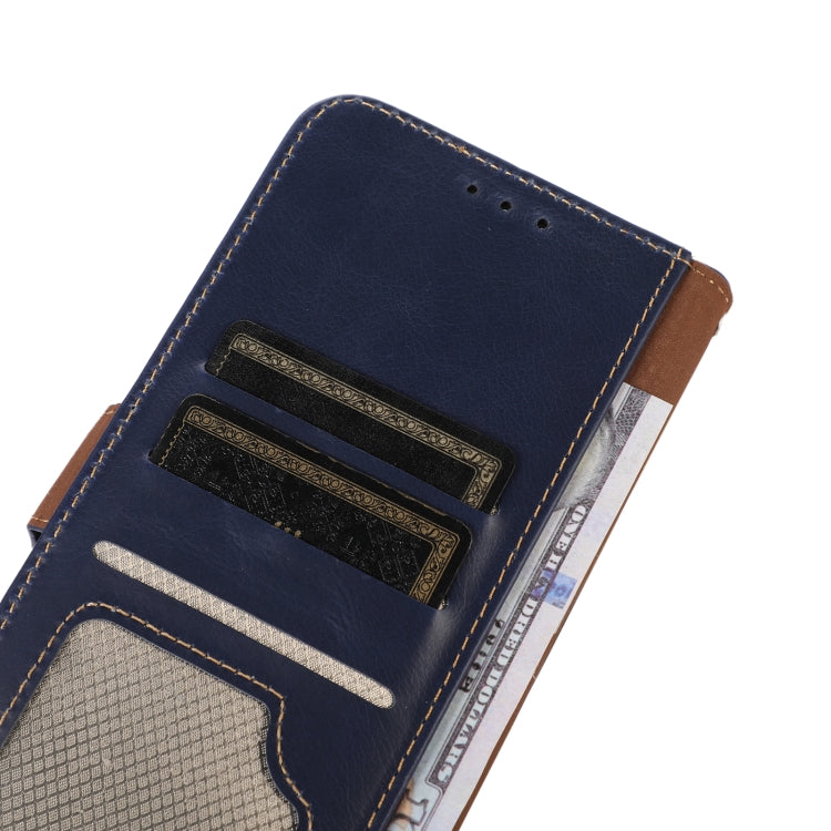 For Motorola Moto G73 5G Crazy Horse Top Layer Cowhide Leather Phone Case(Blue) - Motorola Cases by buy2fix | Online Shopping UK | buy2fix