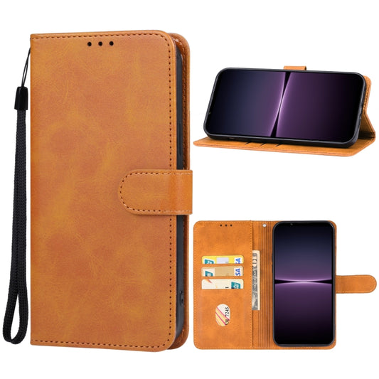 For Sony Xperia 1 V Leather Phone Case(Brown) - Sony Cases by buy2fix | Online Shopping UK | buy2fix