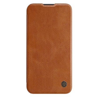 For Samsung Galaxy A54 5G NILLKIN QIN Series Pro Sliding Camera Cover Design Leather Phone Case(Brown) - Galaxy Phone Cases by NILLKIN | Online Shopping UK | buy2fix