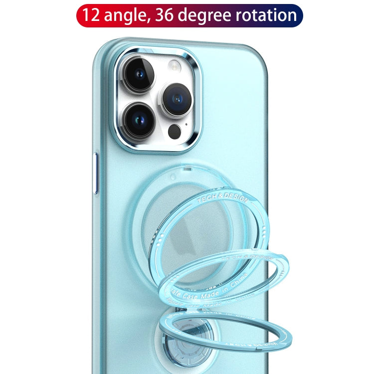 For iPhone 14 Pro Max 360 Degree Rotation Holder MagSafe Magnetic Phone Case(Purple) - iPhone 14 Pro Max Cases by buy2fix | Online Shopping UK | buy2fix