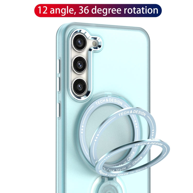 For Samsung Galaxy S22+ 5G 360 Degree Rotation Holder MagSafe Magnetic Phone Case(Light Blue) - Galaxy S22+ 5G Cases by buy2fix | Online Shopping UK | buy2fix