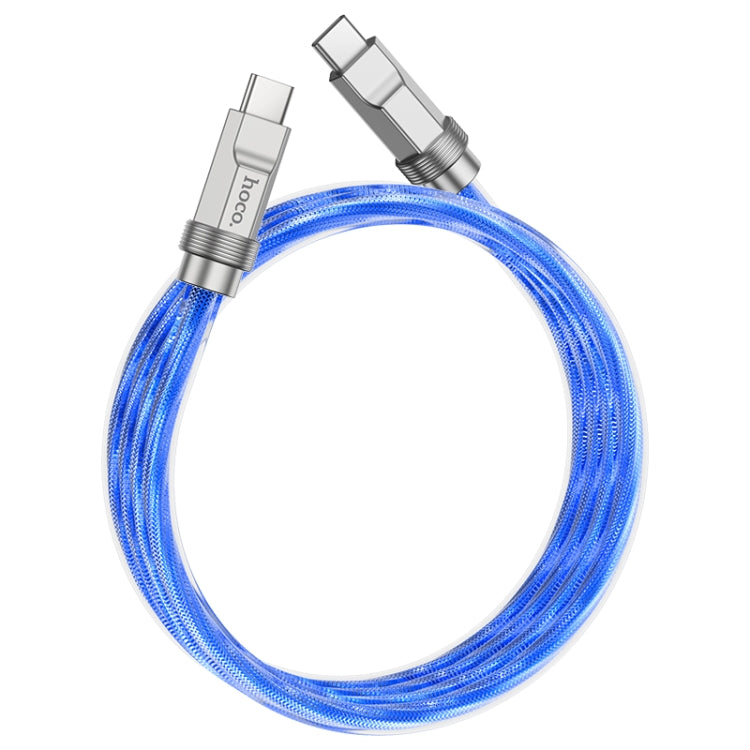 hoco U113 100W USB-C/Type-C to USB-C/Type-C Silicone Data Cable, Length: 1m(Blue) -  by hoco | Online Shopping UK | buy2fix