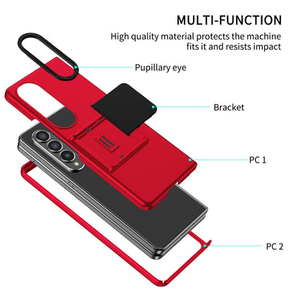 For Samsung Galaxy Z Fold4 5G Three-dimensional Folding Holder PC Phone Case(Red) - Galaxy Z Fold4 5G Cases by buy2fix | Online Shopping UK | buy2fix