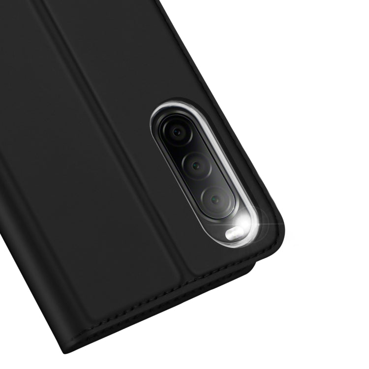For Sony Xperia 10 V DUX DUCIS Skin Pro Series Flip Leather Phone Case(Black) - Sony Cases by DUX DUCIS | Online Shopping UK | buy2fix