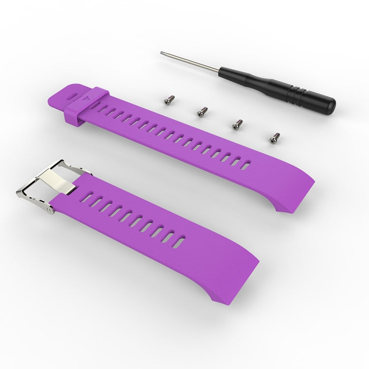 For Garmin Forerunner 30 / 35 Silicone Watch Band(Purple) - Smart Wear by buy2fix | Online Shopping UK | buy2fix