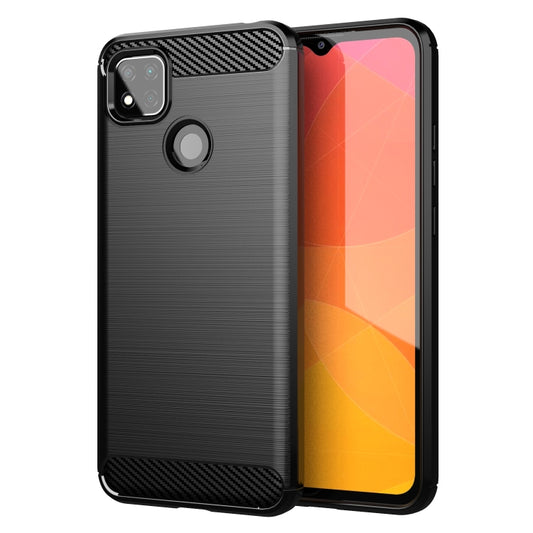 For Xiaomi Redmi 10A Brushed Texture Carbon Fiber TPU Phone Case(Black) - Xiaomi Cases by buy2fix | Online Shopping UK | buy2fix