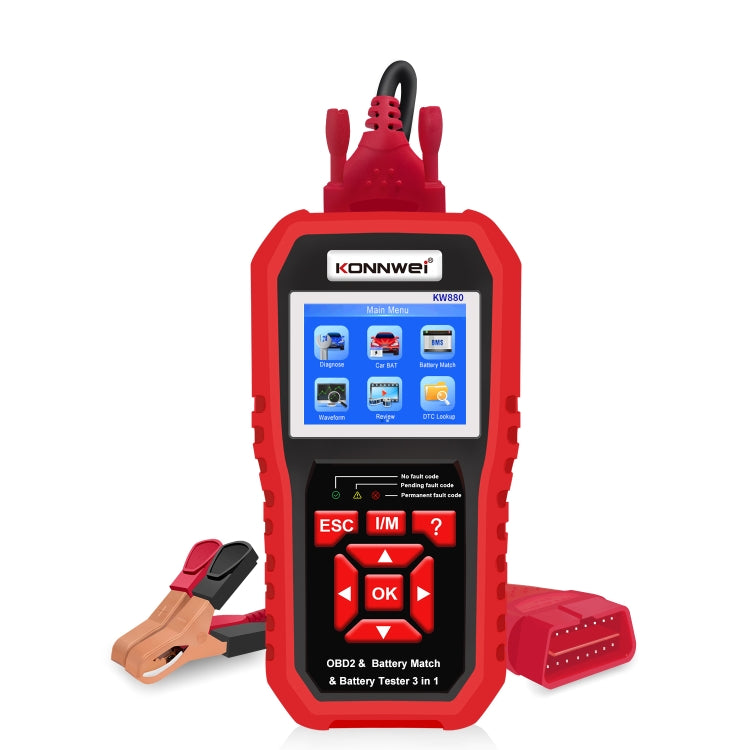 KONNWEI KW880 3 in 1 Car OBD2 Fault Diagnosis + Battery Tester + Battery Match Reset - Code Readers & Scan Tools by KONNWEI | Online Shopping UK | buy2fix