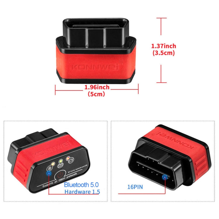 KONNWEI KW903 Bluetooth 5.0 OBD2 Car Fault Diagnostic Scan Tools Support IOS / Android(Black Orange) - Code Readers & Scan Tools by KONNWEI | Online Shopping UK | buy2fix