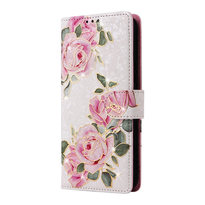 For Samsung Galaxy A34 5G Bronzing Painting RFID Leather Phone Case(Rose Flower) - Galaxy Phone Cases by buy2fix | Online Shopping UK | buy2fix
