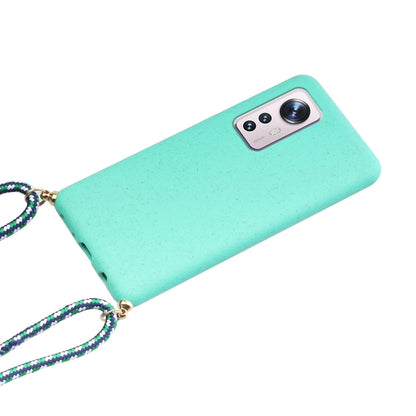 For Xiaomi 12 / 12X Wheat Straw Material + TPU Phone Case with Lanyard(Green) - 12 Cases by buy2fix | Online Shopping UK | buy2fix
