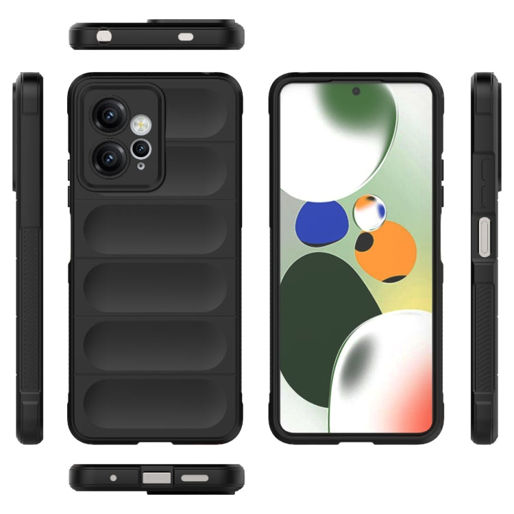 For Xiaomi Redmi Note 12 4G Global Magic Shield TPU + Flannel Phone Case(Dark Grey) - Note 12 Cases by buy2fix | Online Shopping UK | buy2fix
