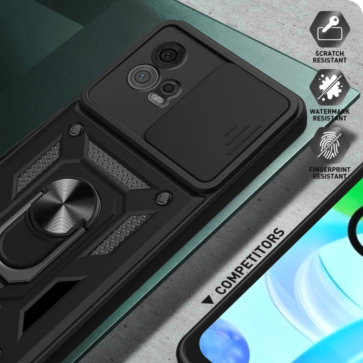 For Motorola Moto G72 Sliding Camera Cover Design TPU+PC Phone Case(Red) - Motorola Cases by buy2fix | Online Shopping UK | buy2fix