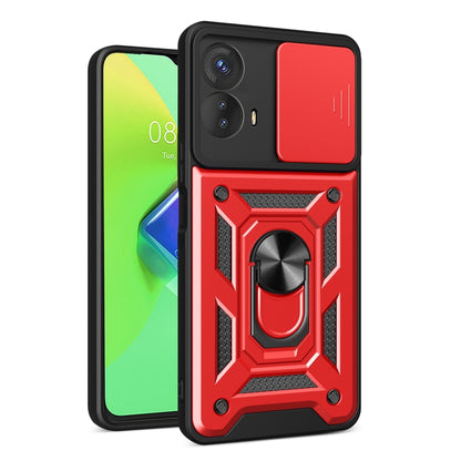 For Motorola Moto G73 5G Sliding Camera Cover Design TPU+PC Phone Case(Red) - Motorola Cases by buy2fix | Online Shopping UK | buy2fix