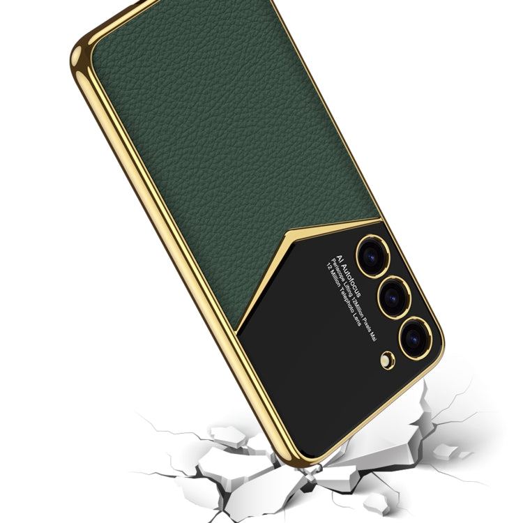 For Samsung Galaxy S23 Ultra 5G GKK Plating Soft TPU + Leather Full Coverage Phone Case without Pen(Green) - Galaxy S23 Ultra 5G Cases by GKK | Online Shopping UK | buy2fix
