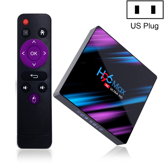 H96 Max-3318 4K Ultra HD Android TV Box with Remote Controller, Android 10.0, RK3318 Quad-Core 64bit Cortex-A53, 2GB+16GB, Support TF Card / USBx2 / AV / Ethernet, Plug Specification:US Plug - Consumer Electronics by buy2fix | Online Shopping UK | buy2fix