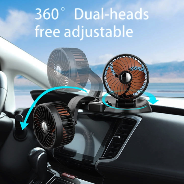 F622 Car Creative Folding Rotatable Double Head Electric Cooling Fan, Style:USB Universal - In Car by buy2fix | Online Shopping UK | buy2fix