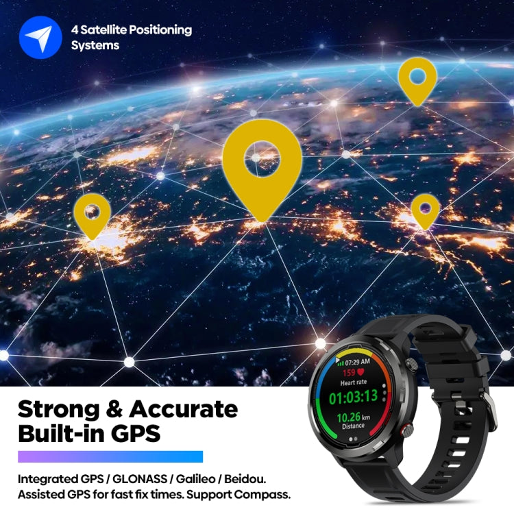 Zeblaze Stratos 2 Lite 1.32 inch IPS Screen 5 ATM Waterproof GPS Smart Watch, Support Heart Rate Monitoring / Sports Mode(Black) - Smart Wear by Zeblaze | Online Shopping UK | buy2fix