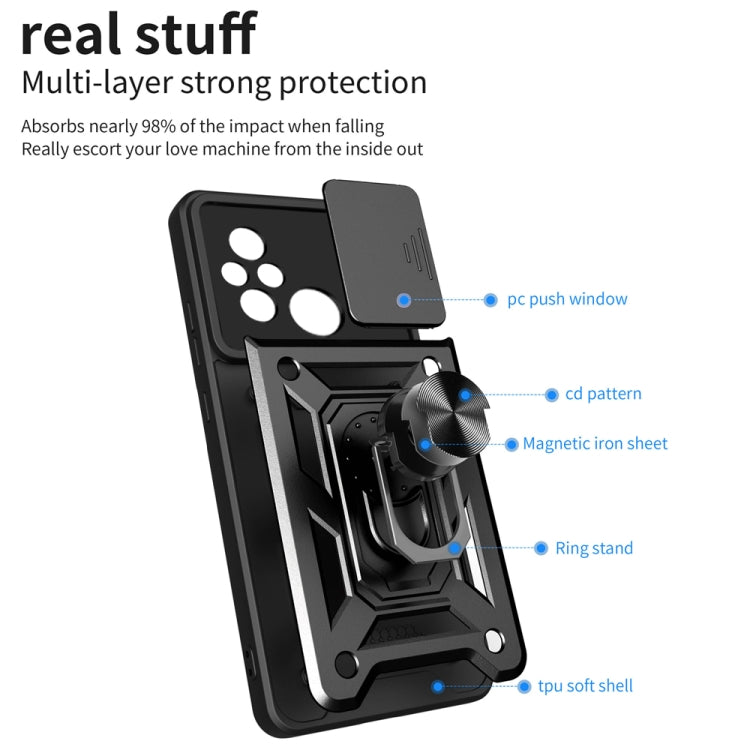 For Xiaomi Redmi 12C 4G / 11A Sliding Camera Cover Design TPU+PC Phone Case(Blue) - Xiaomi Cases by buy2fix | Online Shopping UK | buy2fix