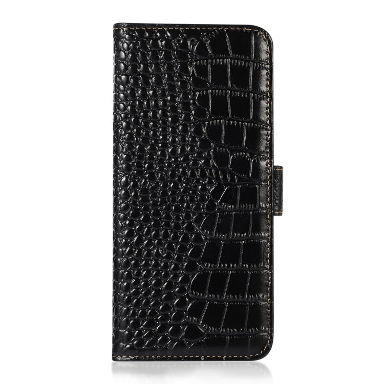 For Motorola ThinkPhone 5G Crocodile Top Layer Cowhide Leather Phone Case(Black) - Motorola Cases by buy2fix | Online Shopping UK | buy2fix