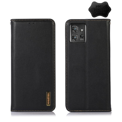 For Motorola ThinkPhone 5G KHAZNEH Nappa Top Layer Cowhide Leather Phone Case(Black) - Motorola Cases by buy2fix | Online Shopping UK | buy2fix