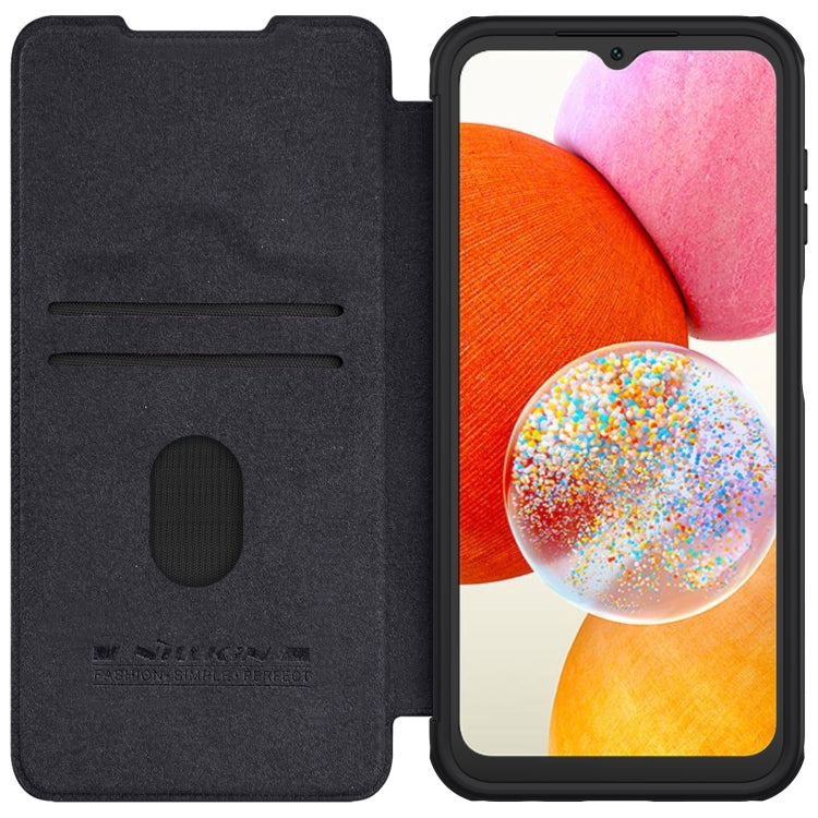 For Samsung Galaxy A14 4G NILLKIN QIN Series Pro Sliding Camera Cover Design Leather Phone Case(Black) - Galaxy Phone Cases by NILLKIN | Online Shopping UK | buy2fix