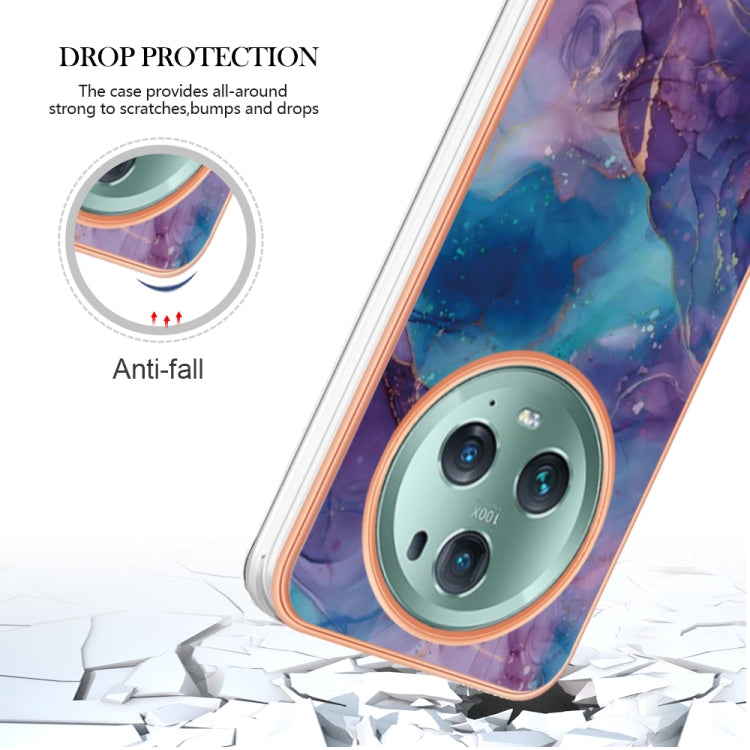 For Honor Magic5 Pro Electroplating Marble Dual-side IMD Phone Case(Purple 016) - Honor Cases by buy2fix | Online Shopping UK | buy2fix