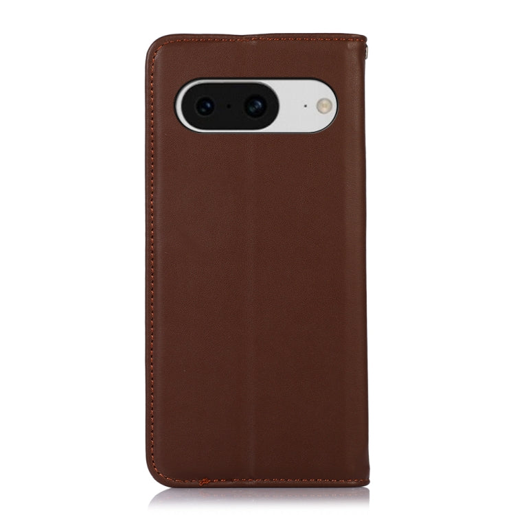 For Google Pixel 8 KHAZNEH Nappa Top Layer Cowhide Leather Phone Case(Brown) - Google Cases by buy2fix | Online Shopping UK | buy2fix