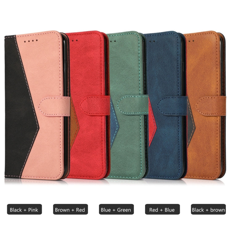 For TCL 40 SE Dual-color Stitching Leather Phone Case(Blue Green) - More Brand by buy2fix | Online Shopping UK | buy2fix