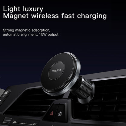 Yesido C190 15W Magsafe Magnetic Car Air Vent Wireless Charger(Black) -  by Yesido | Online Shopping UK | buy2fix