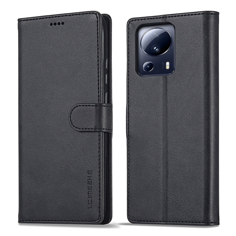 For Xiaomi 13 Lite LC.IMEEKE Calf Texture Horizontal Flip Leather Case(Black) - Xiaomi Cases by LC.IMEEKE | Online Shopping UK | buy2fix