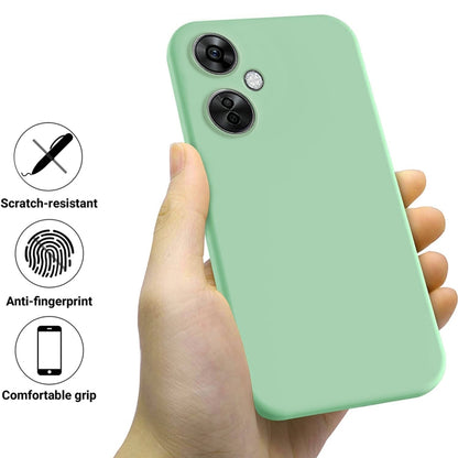 For OnePlus Nord CE 3 Lite Pure Color Liquid Silicone Shockproof Phone Case(Green) - OnePlus Cases by buy2fix | Online Shopping UK | buy2fix