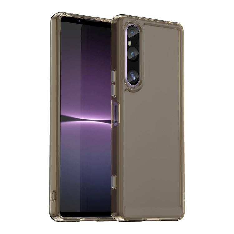 For Sony Xperia 1 V Candy Series TPU Phone Case(Transparent Grey) - Sony Cases by buy2fix | Online Shopping UK | buy2fix