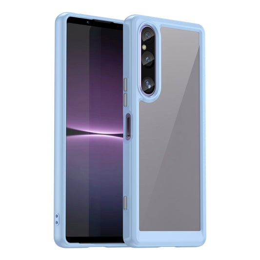 For Sony Xperia 1 V Colorful Series Acrylic + TPU Phone Case(Blue) - Sony Cases by buy2fix | Online Shopping UK | buy2fix
