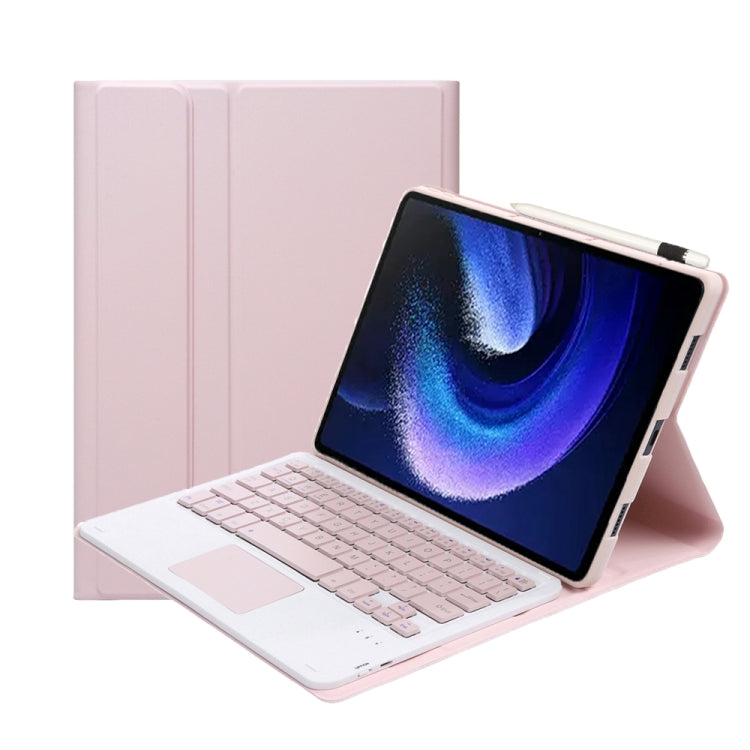 For Xiaomi Pad 6 / Pad 6 Pro A0N7-A Lambskin Texture Ultra-thin Bluetooth Keyboard Leather Case with Touchpad(Pink) - Others Keyboard by buy2fix | Online Shopping UK | buy2fix