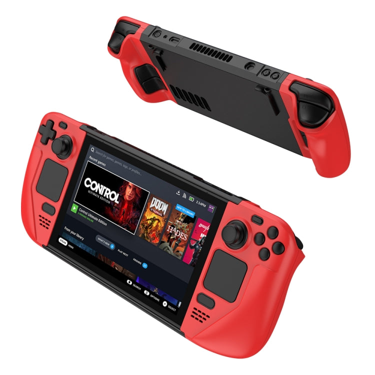 GKK For Steam Deck Color Contrast Anti-fall Game Console Case(Red) - Cover Case by GKK | Online Shopping UK | buy2fix