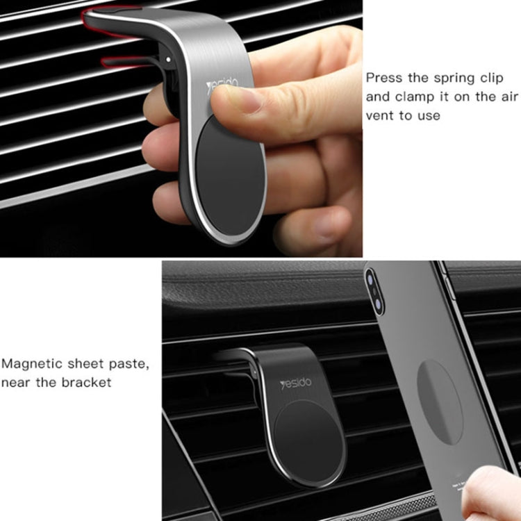 Yesido C64 Car Air Vent Strong Magnetic Phone Holder(Black) - Universal Car Holders by Yesido | Online Shopping UK | buy2fix