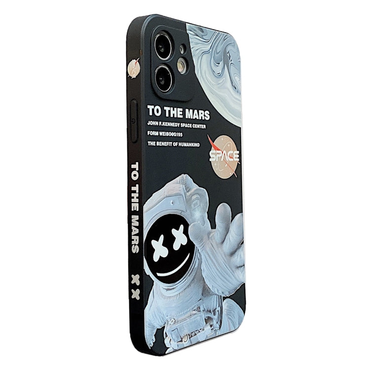 For iPhone 8 Plus Martian Astronaut Pattern Shockproof Phone Case(Black) - More iPhone Cases by buy2fix | Online Shopping UK | buy2fix