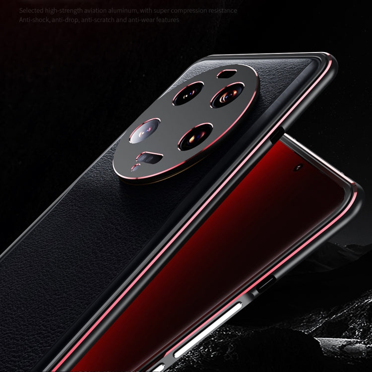 For Xiaomi 13 Ultra LK Aurora Metal Phone Frame with Lens Cover(Black Red) - 13 Ultra Cases by buy2fix | Online Shopping UK | buy2fix