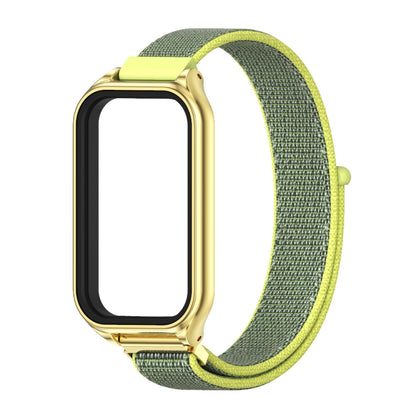 For Xiaomi Smart Band 8 Active / Redmi Band 2 Mijobs Metal Shell Breathable Nylon Loop Watch Band(Bright Yellow Gold) - Watch Bands by MIJOBS | Online Shopping UK | buy2fix