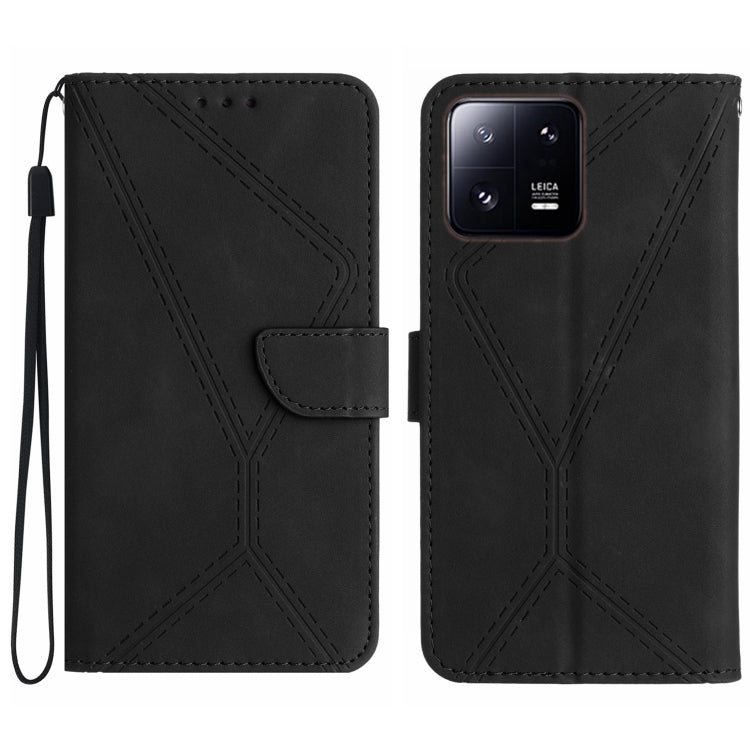 For Xiaomi 13 Pro Stitching Embossed Leather Phone Case(Black) - 13 Pro Cases by buy2fix | Online Shopping UK | buy2fix