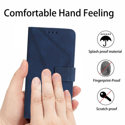 For Xiaomi POCO M5 / M4 5G Stitching Embossed Leather Phone Case(Blue) - Xiaomi Cases by buy2fix | Online Shopping UK | buy2fix