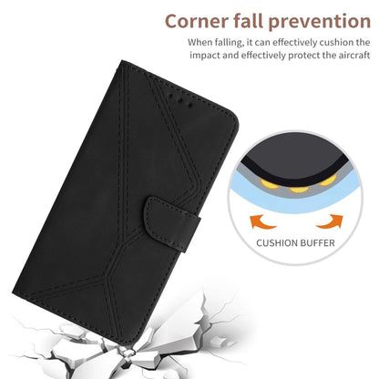 For Xiaomi Redmi 10C Stitching Embossed Leather Phone Case(Black) - Xiaomi Cases by buy2fix | Online Shopping UK | buy2fix