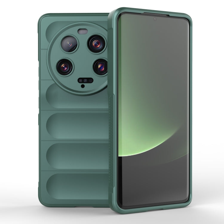 For Xiaomi 13 Ultra Magic Shield TPU + Flannel Phone Case(Dark Green) - 13 Ultra Cases by buy2fix | Online Shopping UK | buy2fix